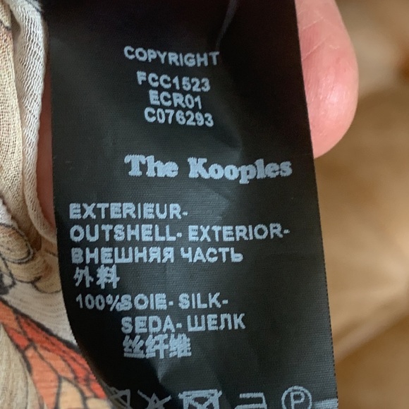 The Kooples Silk Butterfly Sheer Blouse Size XS - Picture 10 of 14